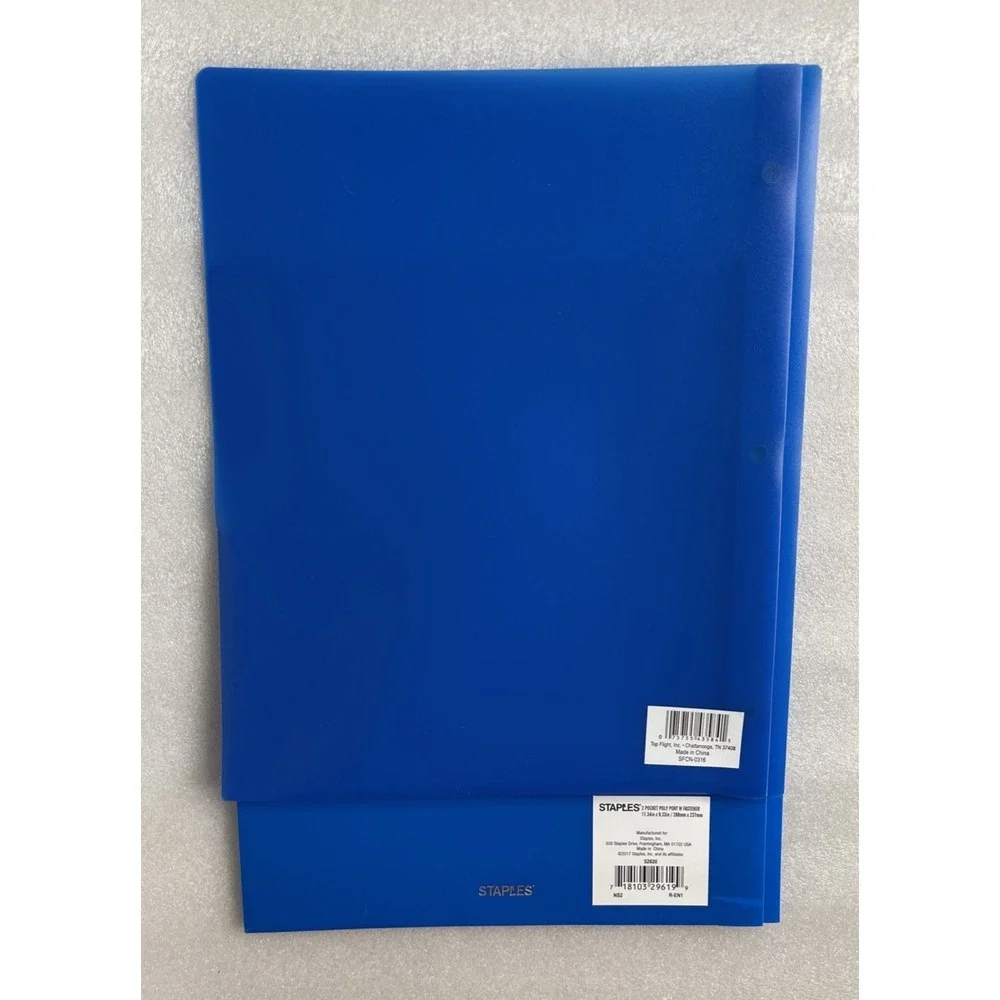 Plastic Poly Folders 2 Pocket w/ Prongs 9.4